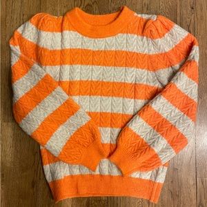 FRNCH Orange Striped Sweater